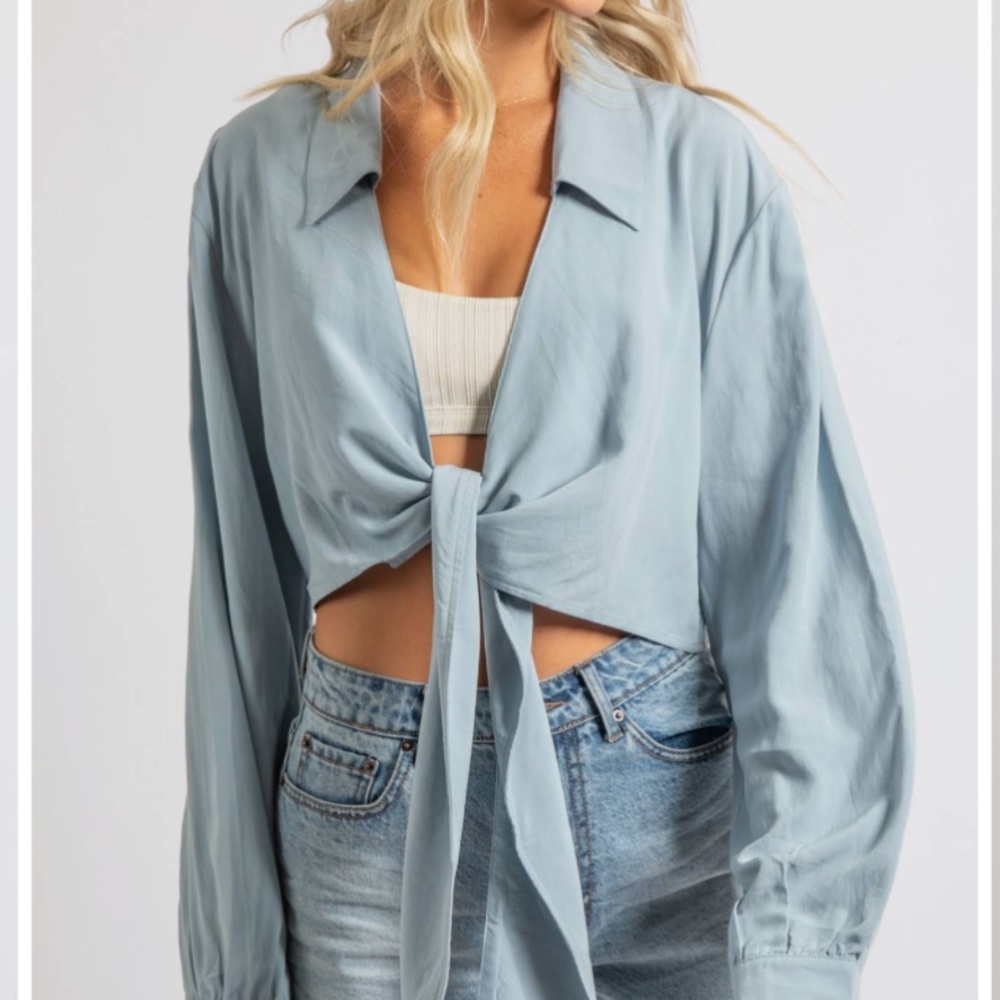 Calla Beach Shirt Pale Blue Size XS